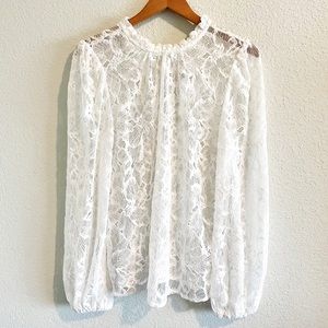 WAYF White Lace Blouse